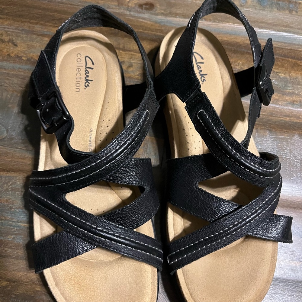 Clarks black sandals
